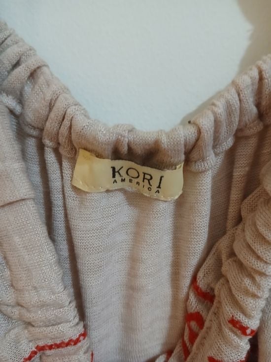 Kori Beige Tunic with Red Geometric Embroidery 7