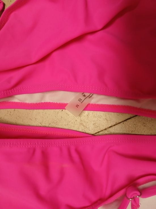 Women's Hot Pink Two-Piece Bikini Set with Adjustable Ties 5