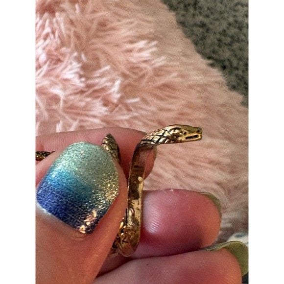 Ellie Vail Chic Gold Snake Wrap Cocktail Ring - Boho 8