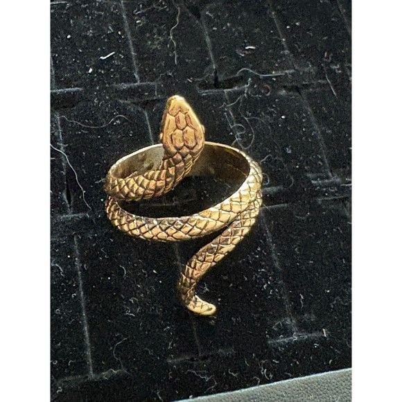 Ellie Vail Chic Gold Snake Wrap Cocktail Ring - Boho 9