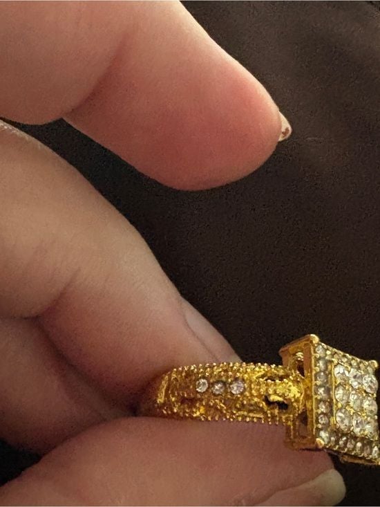 Vintage Gold Plated over Sterling Silver Crystal Square Cluster Ring Size 9 6