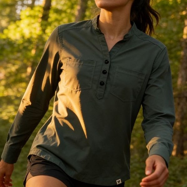 LIV Outdoor Sage Green Long Sleeve Popover Shirt EUC