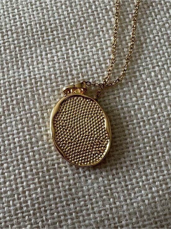 Gold-Tone Red Cameo Pendant Necklace - Stainless Steel NWT 6