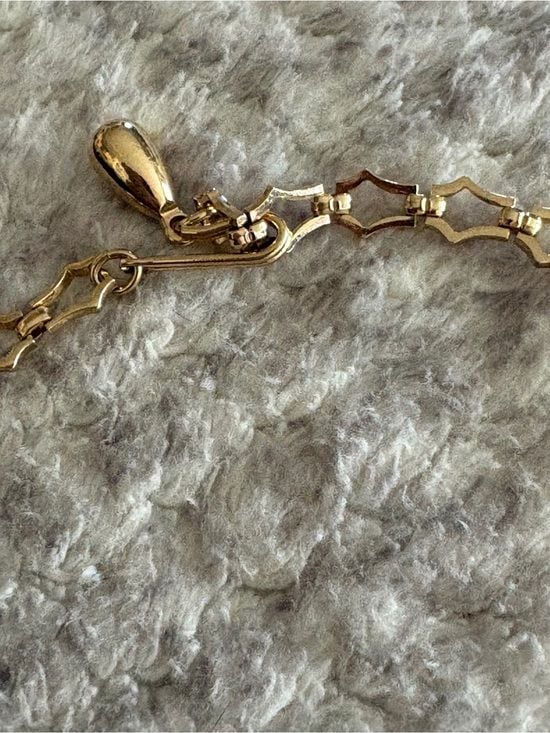 Vintage Sarah Coventry Gold Mesh Chain Choker Necklace with Blue Crystal Accents 7