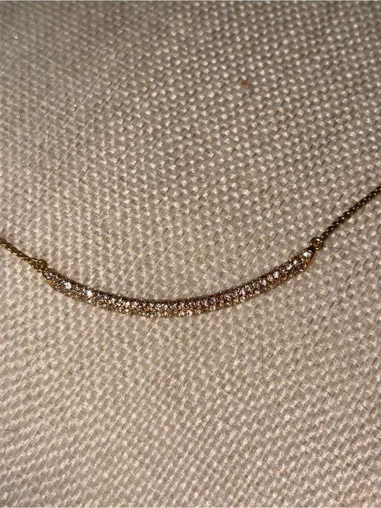 Veronese Delicate Gold Pavé Bar Necklace - Sparkling CZ Accent 3