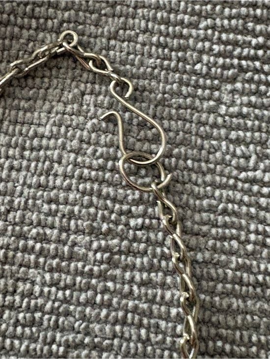 Silver-Tone Scroll Necklace with Blue Marble Accents 6