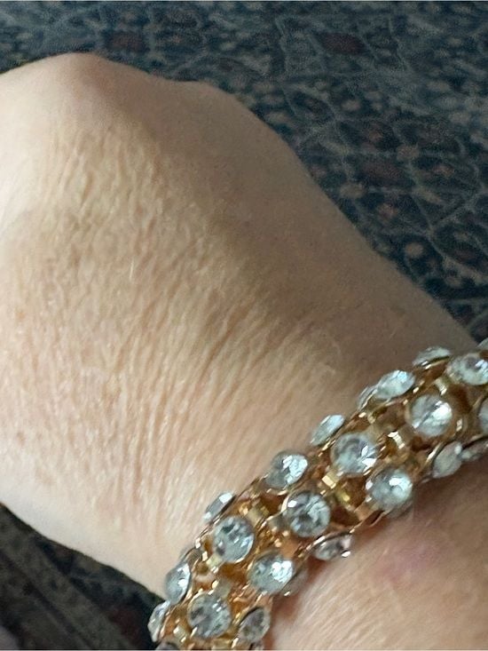 Kendra Phillip Gold & Crystal Tennis Bracelet Signed 4