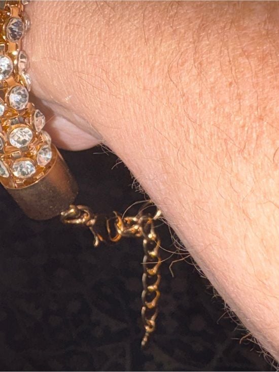 Kendra Phillip Gold & Crystal Tennis Bracelet Signed 6