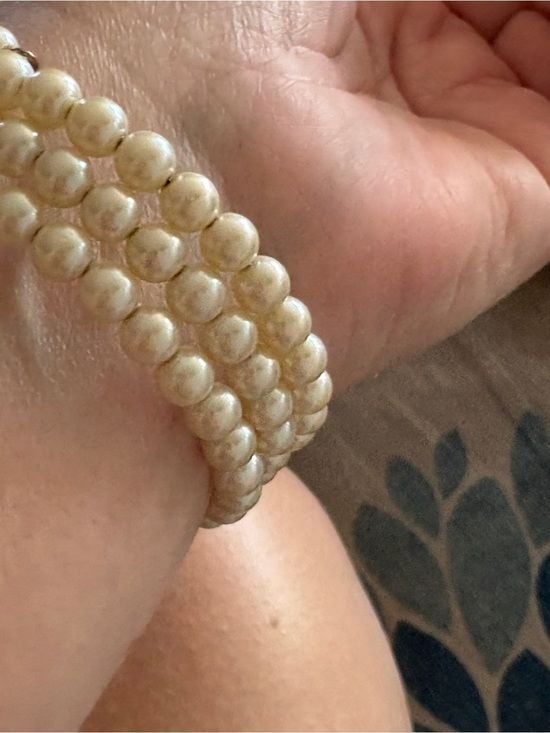 Vintage Monet Classic Cream Pearl Beaded Wrap Bracelet Signed 2
