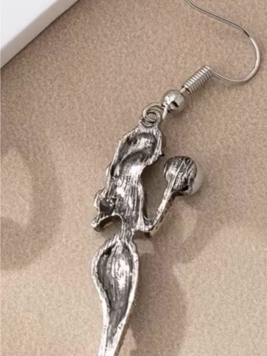 Silver Plated Mermaid Drop Earrings with Pearl and Multicolor Crystals 5