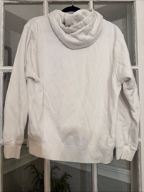 Nike White Hoodie Pullover Hoodie with Black Swoosh 4