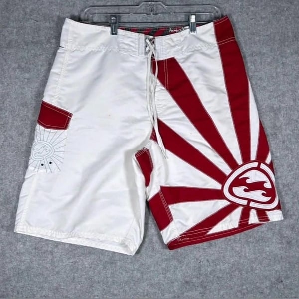 Billabong Andy Irons Rising Sun Boardshorts White Red