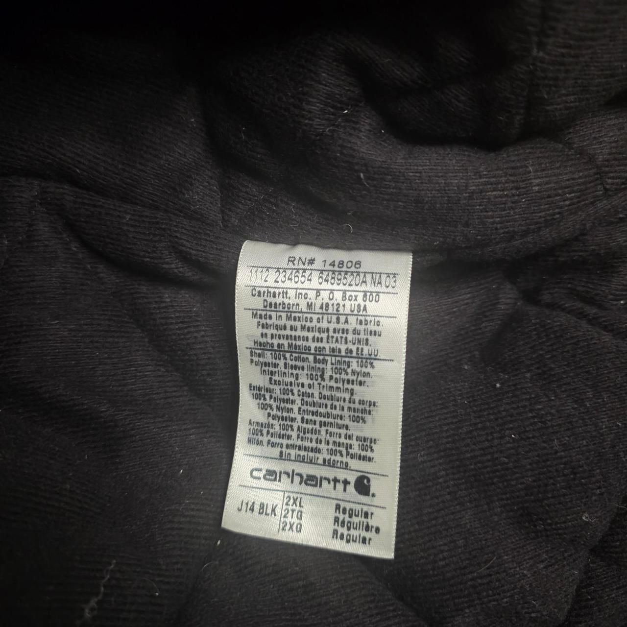 Carhartt J14 BLK Santa Fe Canvas Jacket Black Size 2XL 9