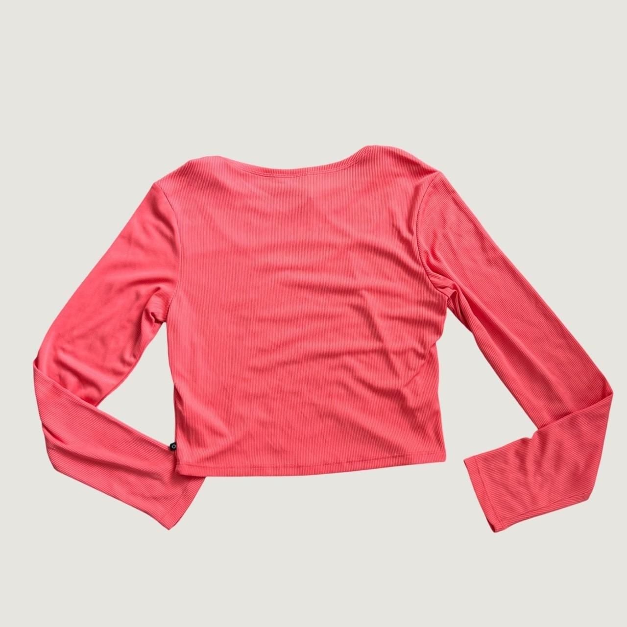 Cycle House Layla Long Sleeve Top L Pink Keyhole Rib Knit 3
