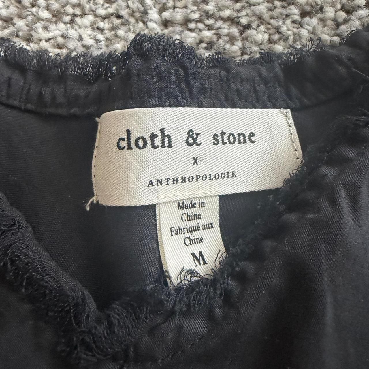 Cloth & Stone Anthropologie Tie Dye Dip Dye Cami Tank Top Medium Black Tan 4