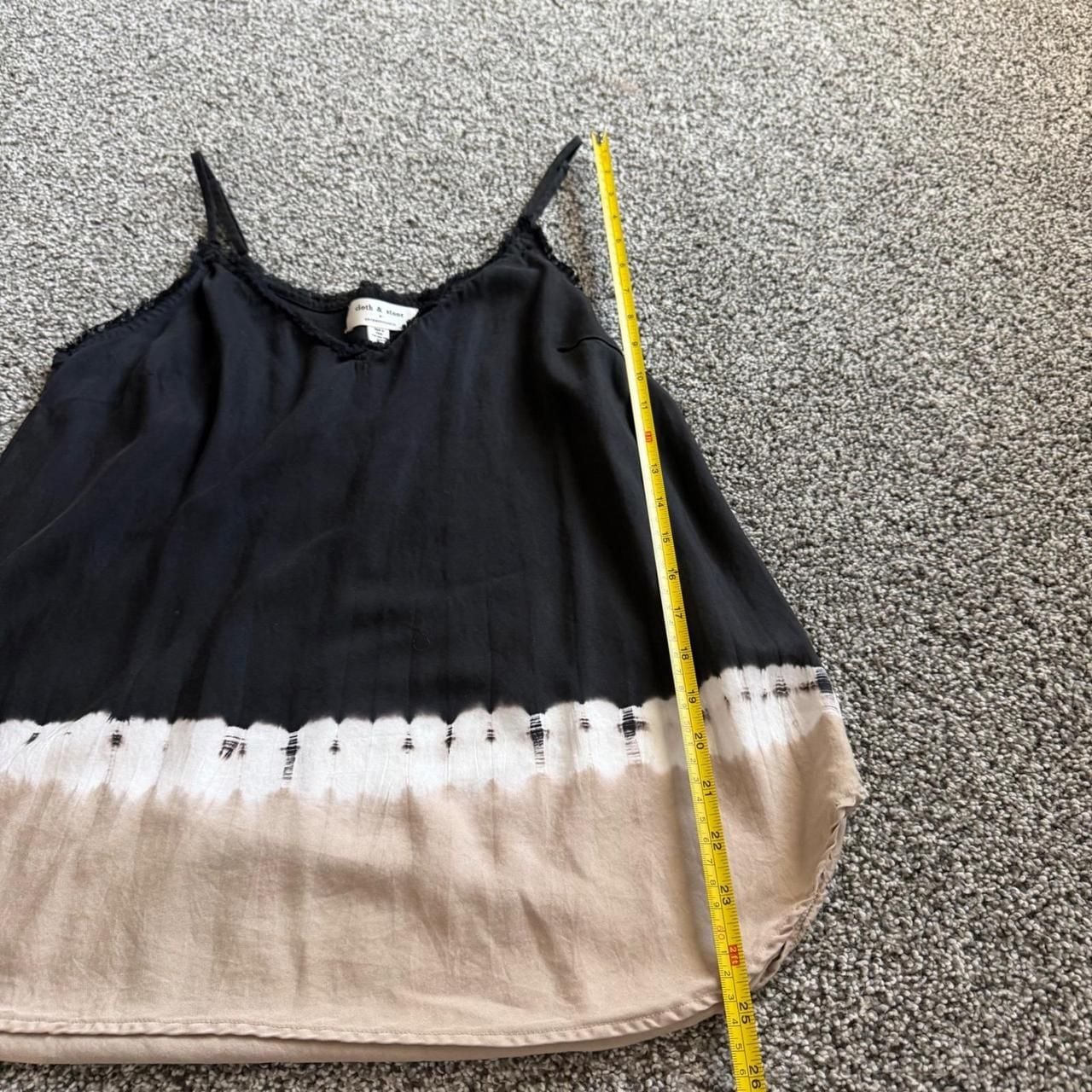 Cloth & Stone Anthropologie Tie Dye Dip Dye Cami Tank Top Medium Black Tan 5