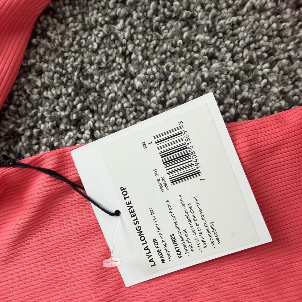 Cycle House Layla Long Sleeve Top L Pink Keyhole Rib Knit 5
