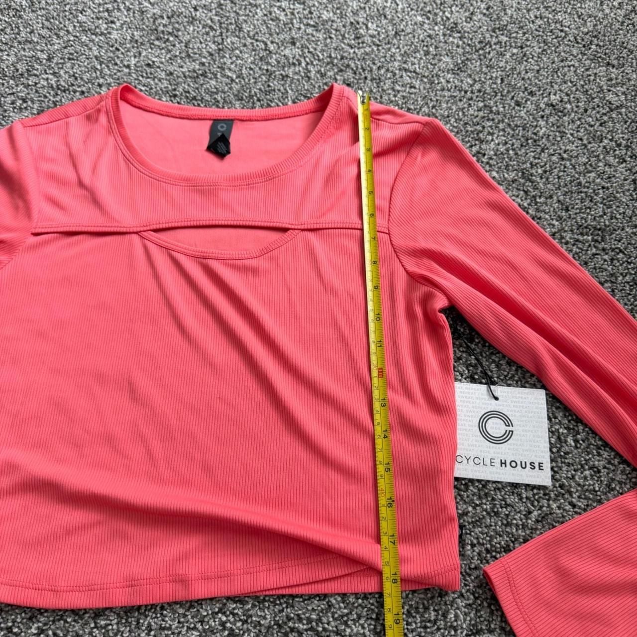 Cycle House Layla Long Sleeve Top L Pink Keyhole Rib Knit 6