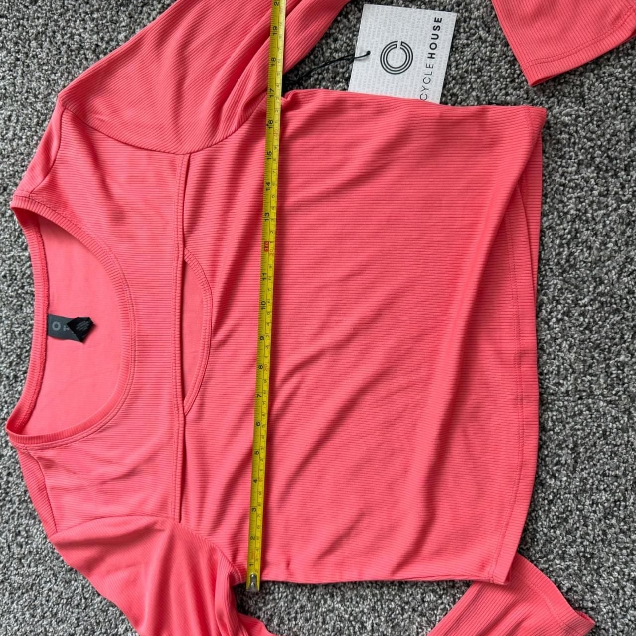 Cycle House Layla Long Sleeve Top L Pink Keyhole Rib Knit 7