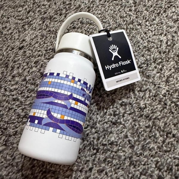 Hydro Flask Micro Hydro Water Bottle 6.7 oz Mosaic Graphic White