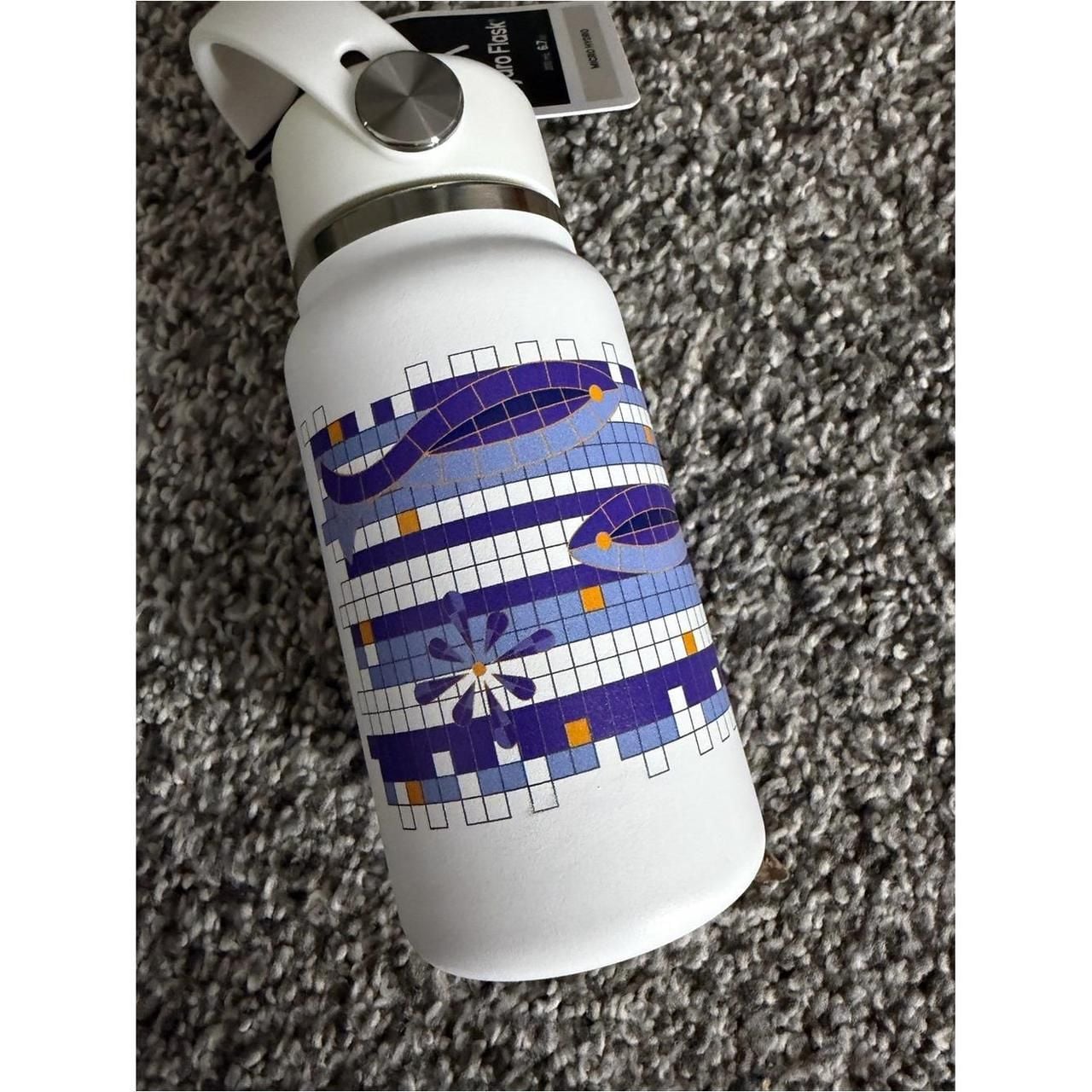 Hydro Flask Micro Hydro Water Bottle 6.7 oz Mosaic Graphic White 6