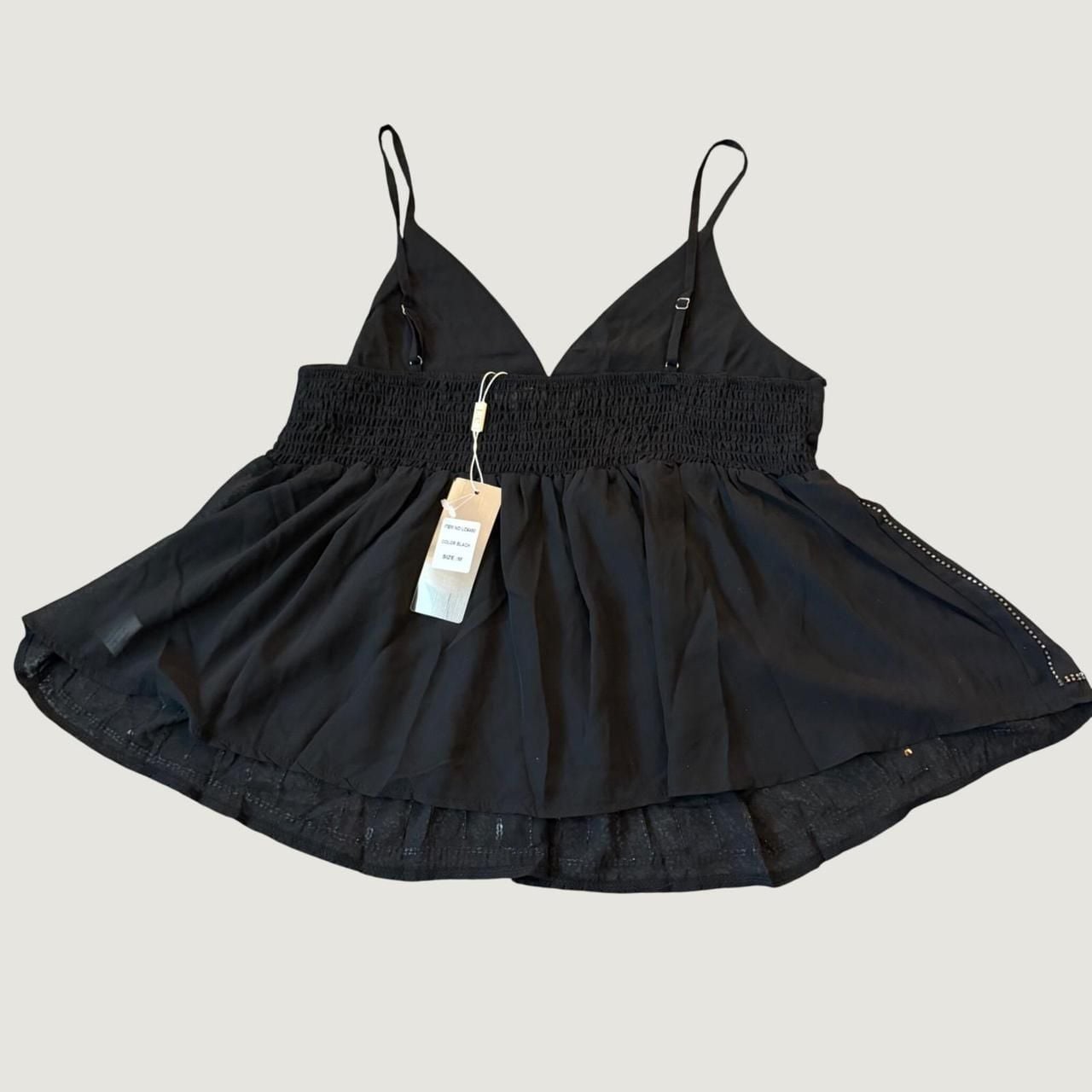 Lizette Collection Sequin Babydoll Camisole Top Black M 3