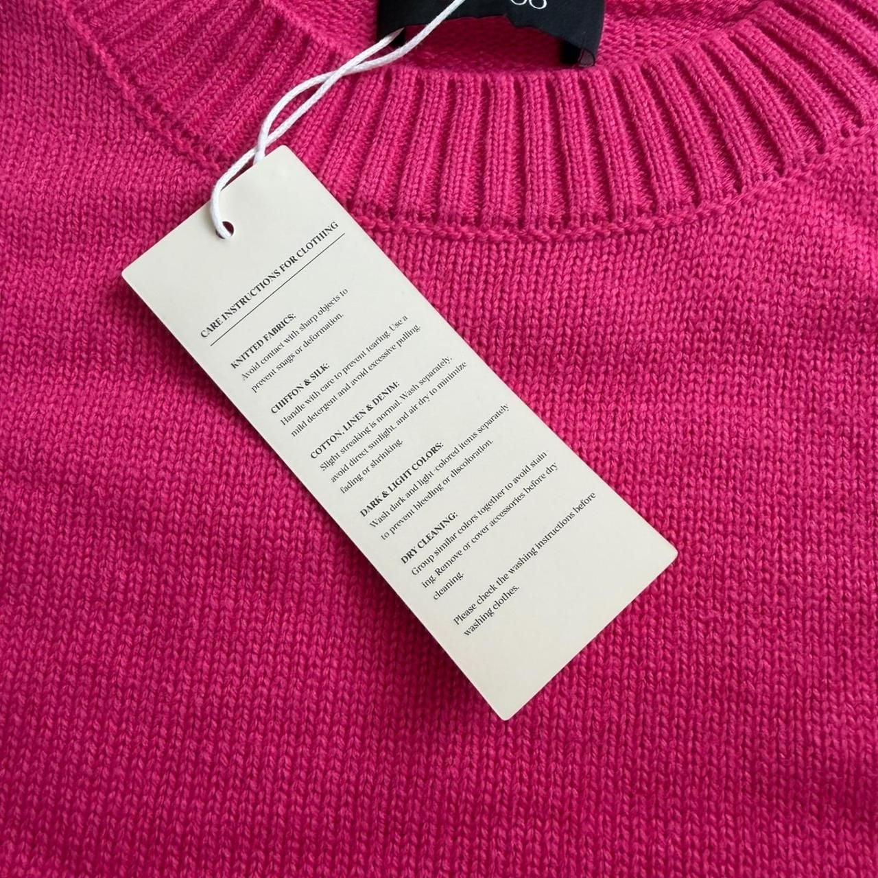Dokotoo Contrast Stripe Crewneck Sweater Pink 7