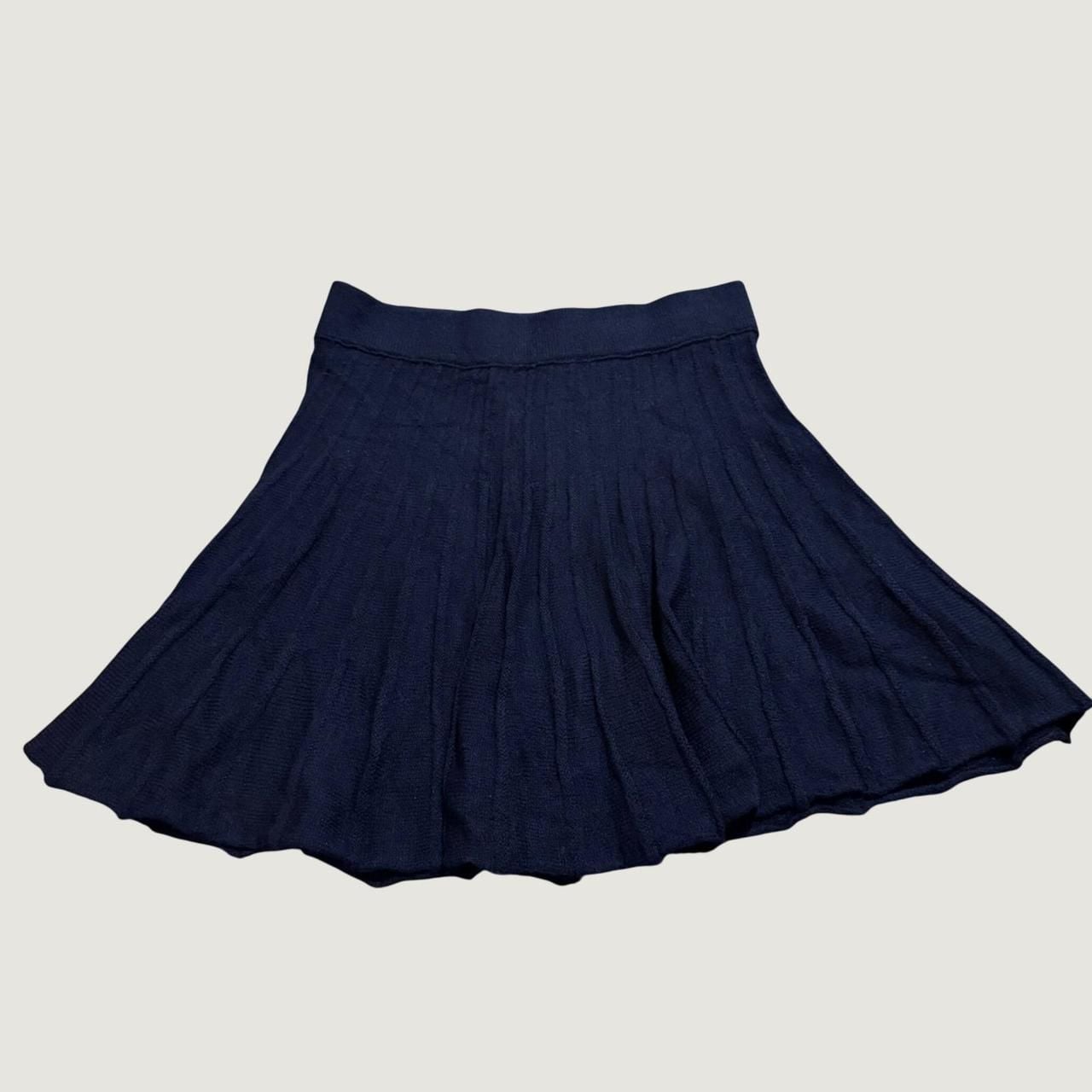 Anthropologie Ribbed Knit Mini Skirt Dark Navy 4