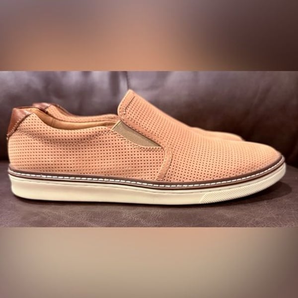 Men's Perforated Slip-On Loafers in Tan