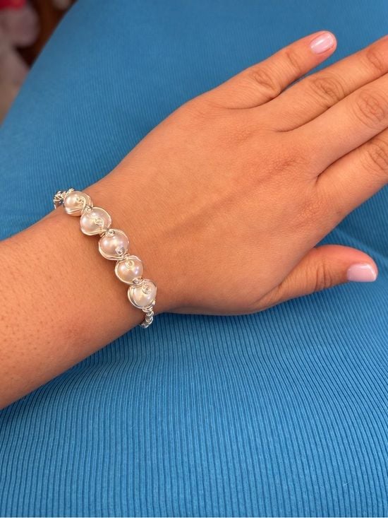 PICK 1 • Freshwater Pearl Wire Bangle • Hand-Wired Nickel Free Hypoallergenic 4