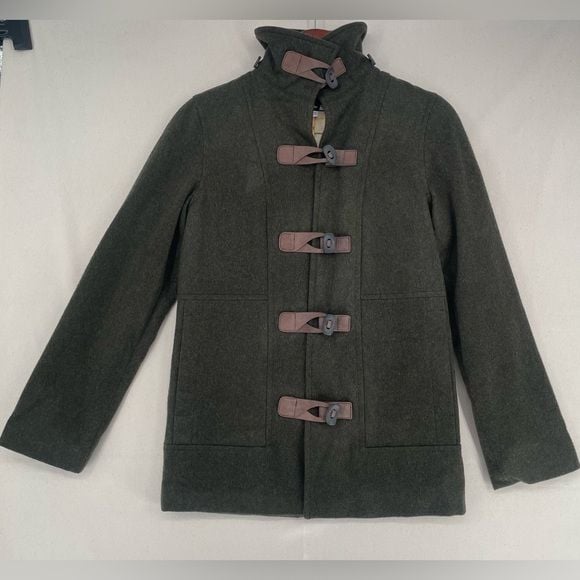 John Partridge Dark Olive Wool Toggle Coat 2