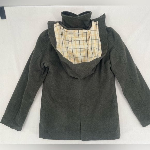 John Partridge Dark Olive Wool Toggle Coat 4