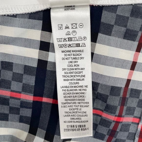 Burberry Kids White Chequerboard Panel Polo Dress 13