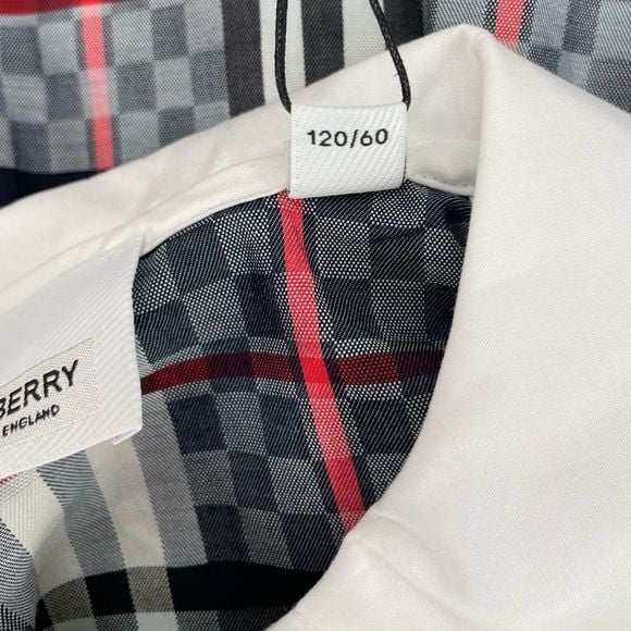 Burberry Kids White Chequerboard Panel Polo Dress 17