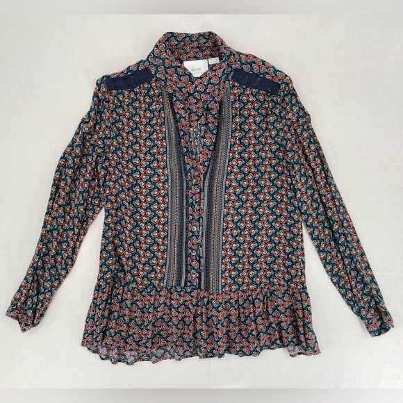 Antropology Maeve Janie Flounced Peasant Blouse 4