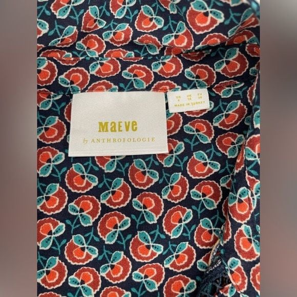 Antropology Maeve Janie Flounced Peasant Blouse 8
