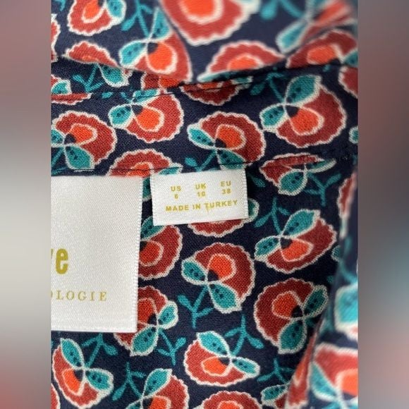 Antropology Maeve Janie Flounced Peasant Blouse 9