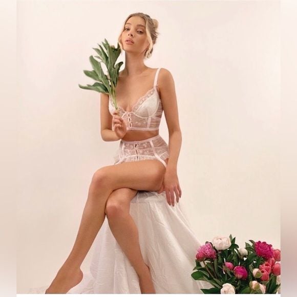 For Love & Lemons Evie Longline Bra, collaboration with Victoria's Secret. 2