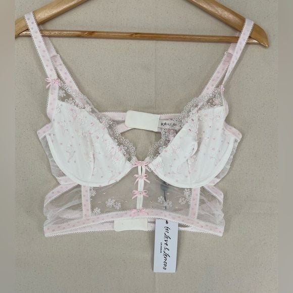For Love & Lemons Evie Longline Bra, collaboration with Victoria's Secret. 4