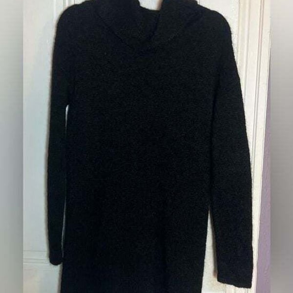 Anthropologie Black Alpaca Cowl Neck Sweater Tunic Size S