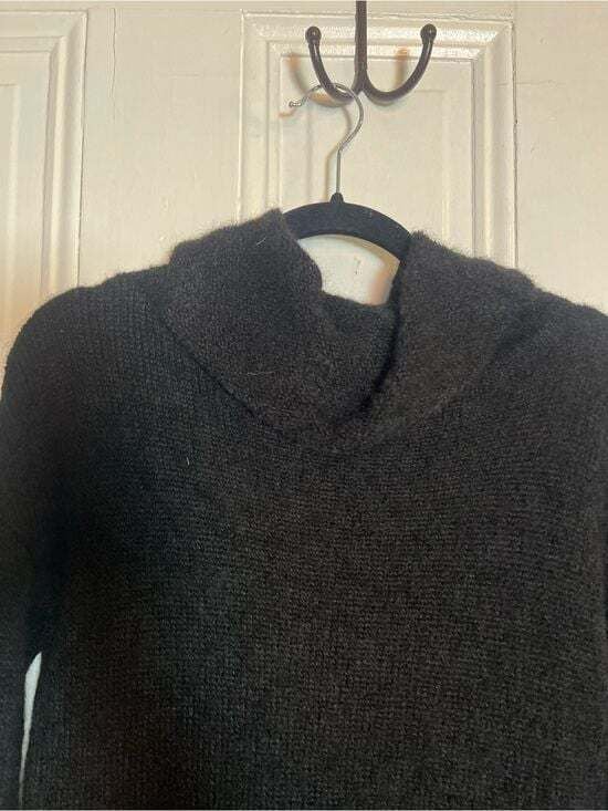 Anthropologie Black Alpaca Cowl Neck Sweater Tunic Size S 3