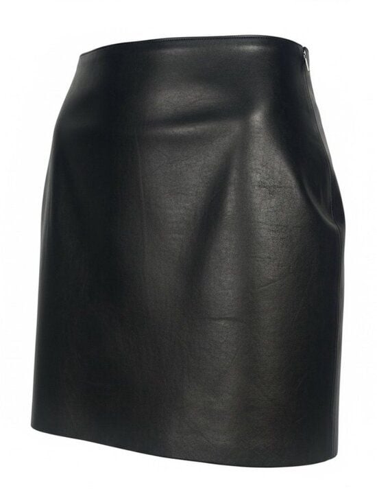 Wilsons Leather Black A-Line Mini Skirt Genuine Leather Size 4 2
