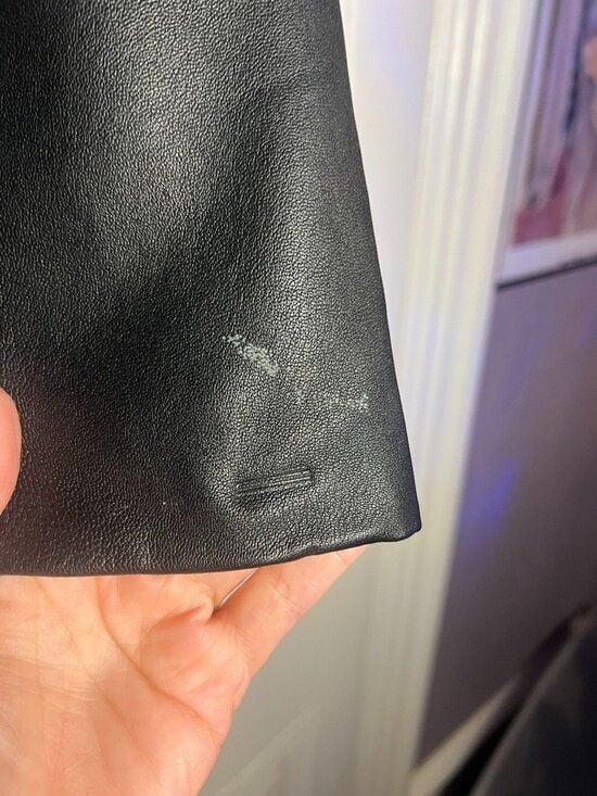 Wilsons Leather Black A-Line Mini Skirt Genuine Leather Size 4 4