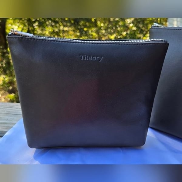 Theory Black Cosmetic Bag