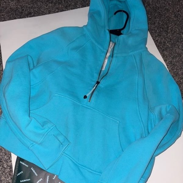 lululemon athletica scuba hooded Bright Turquoise Half-Zip Hoodie
