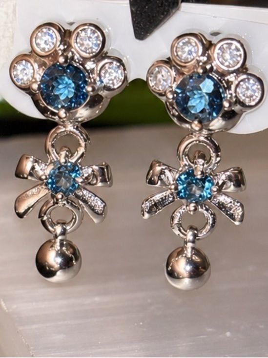 London Topaz Good Luck Charm Dangle Earrings 3
