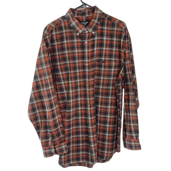 Ralph Lauren Men's Plaid Shirt - Red and Gray 2