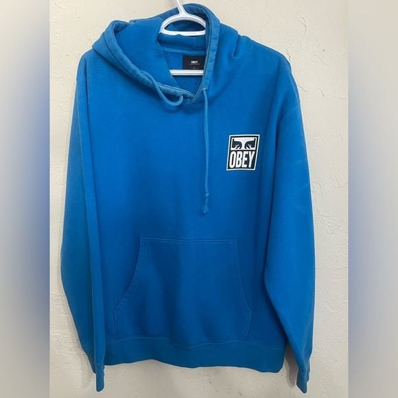 Obey Blue Hoodie for Men 2