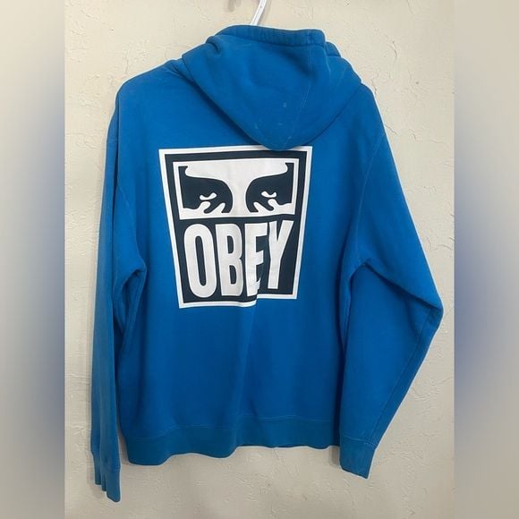 Obey Blue Hoodie for Men 3