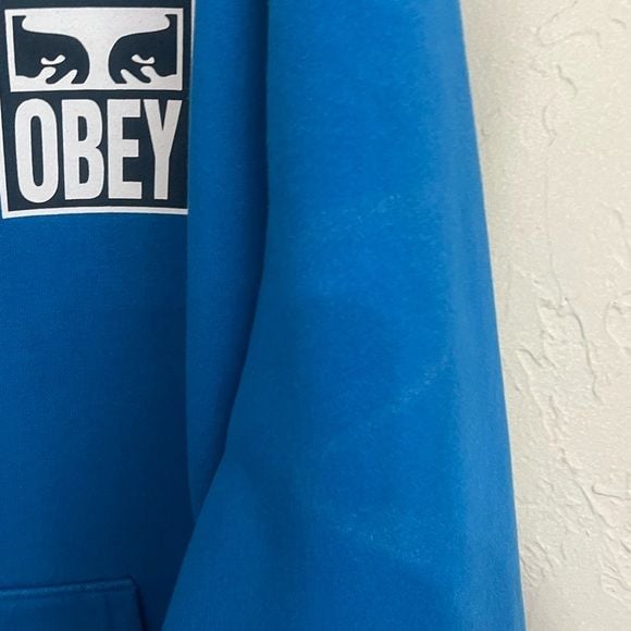 Obey Blue Hoodie for Men 6